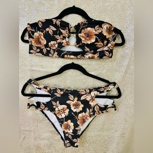 Floral Bikini Tube Top Bathing Suit
